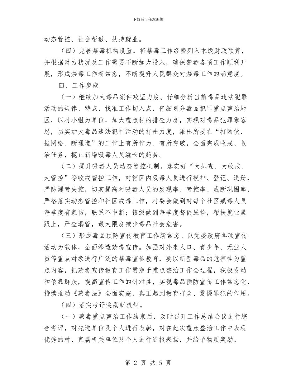 乡镇禁毒重点整治工作方案与乡镇突发地质灾害应急预案汇编_第2页