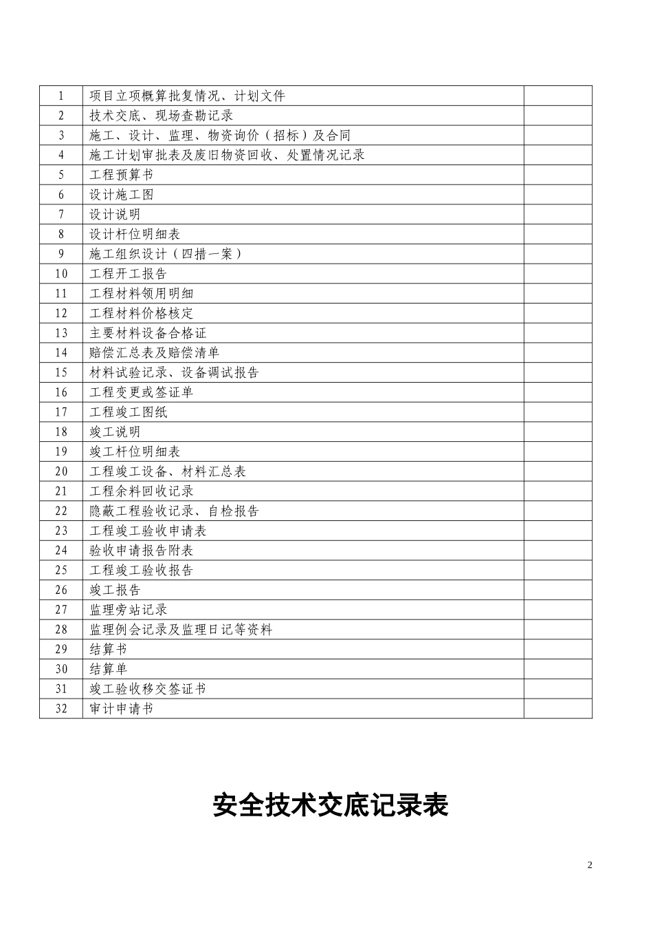 电力工程开工、竣工资料模板_第2页