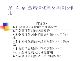 第 4 章 金属催化剂及其催化作用1