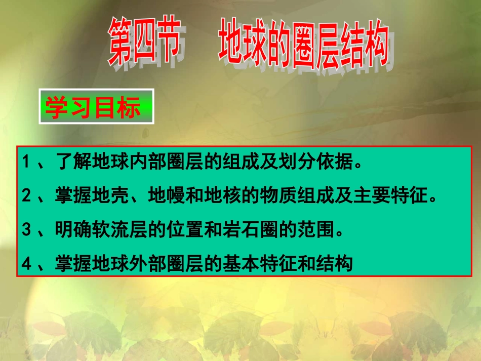 地球的圈层结构(课件)_第1页