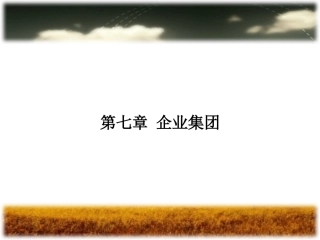 第七章 企业集团