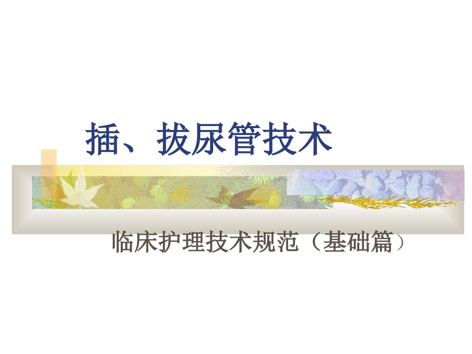 导尿术培训讲义：_第1页