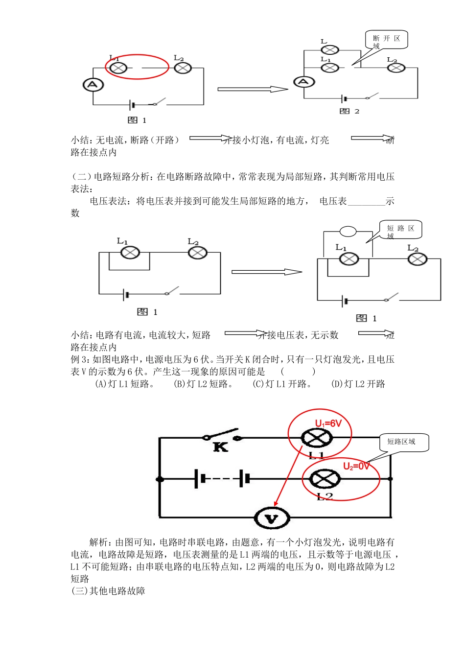 初中物理常见电路故障分析方法精讲_第3页