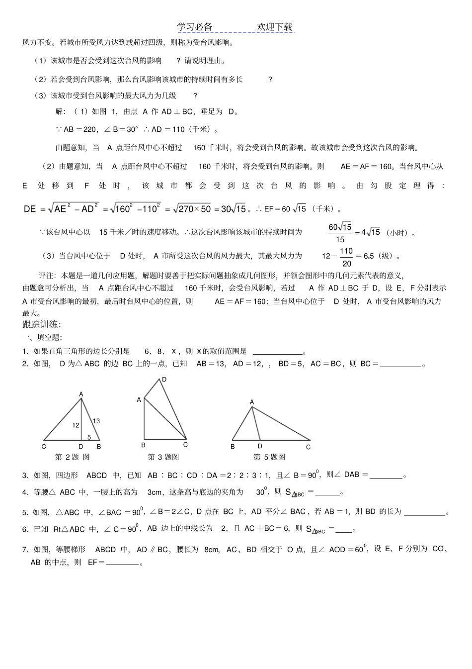 中考数学直角三角形勾股定理面积_第2页