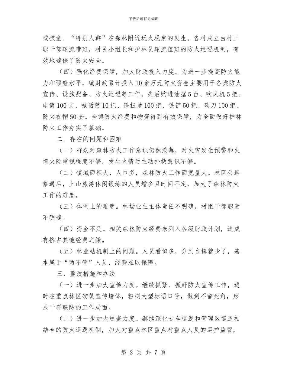 乡镇落实森林防火条例自查报告与乡镇蔬菜种植专业合作社工作总结汇编_第2页