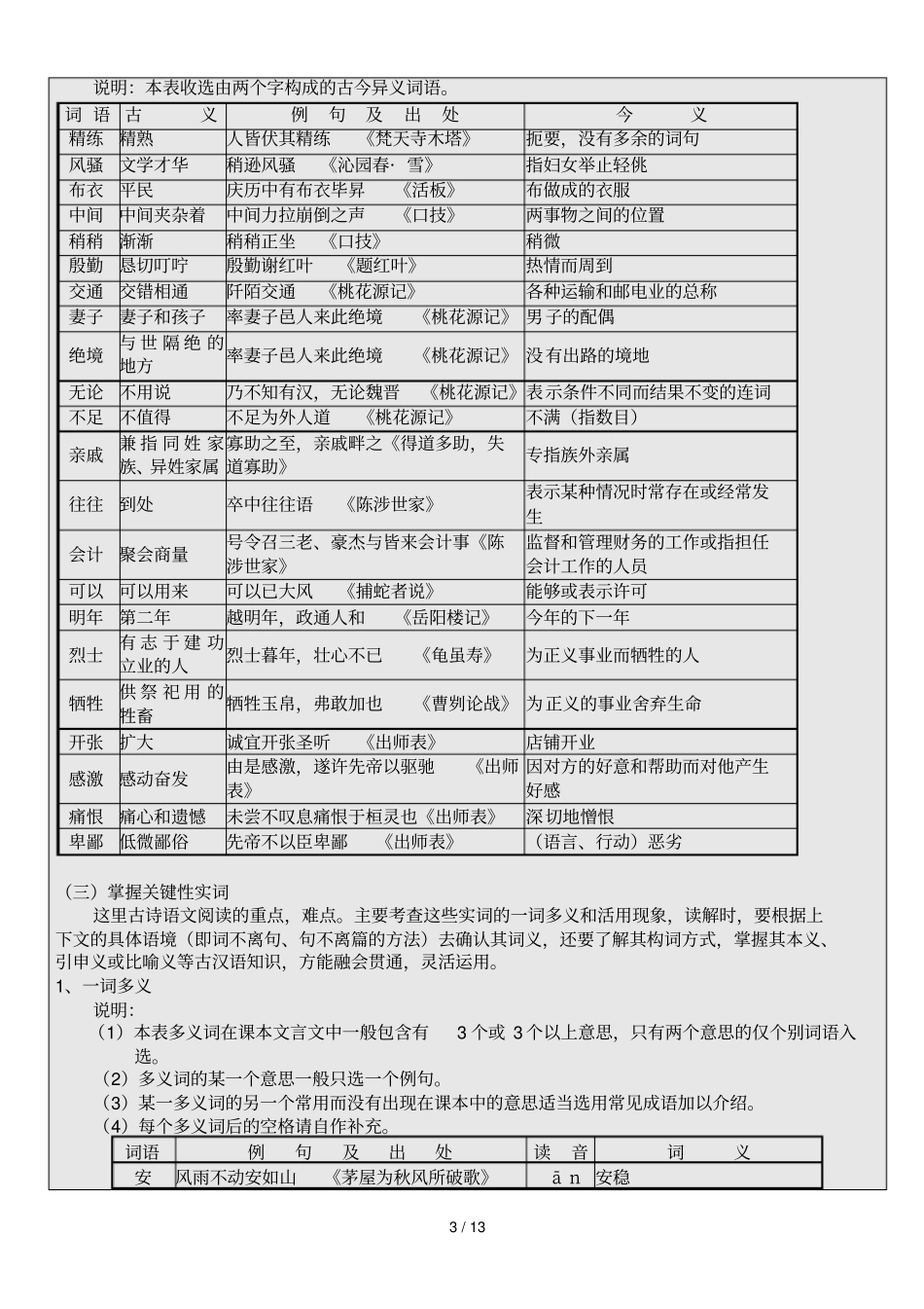 中考文言文阅读实词复习_第3页