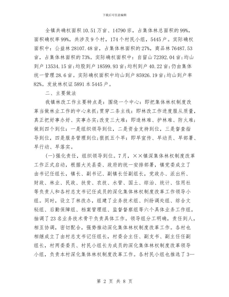 乡镇集体林权制度改革工作总结范文与乡镇项目建设工作总结汇编_第2页