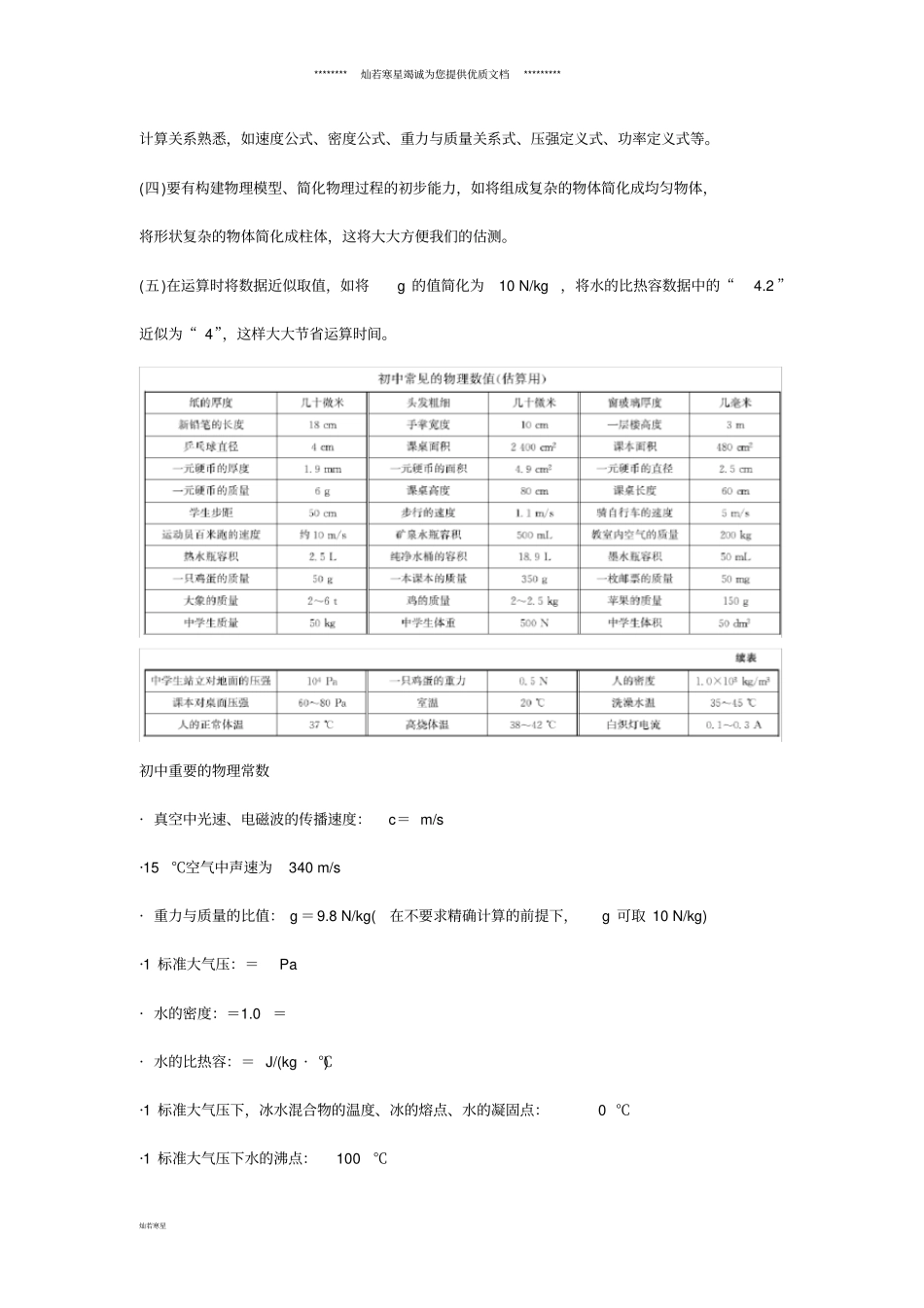 中考物理专题复习攻略一估测、估算类专题_第2页