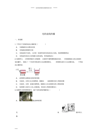 中考物理光的直线传播专题练习含解析