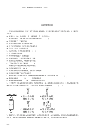 中考物理内能及其利用复习综合练习题