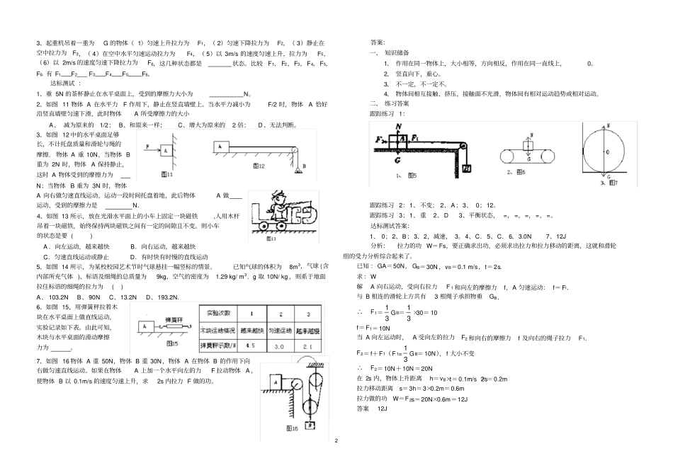 中考物理复习资料力学专题_第2页