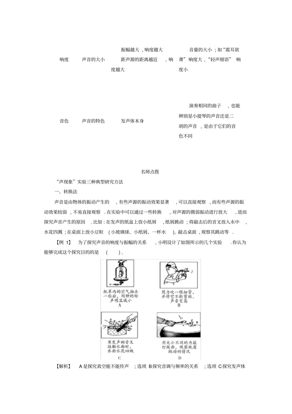 中考物理常考易错点专题一声现象_第2页