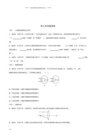 中考物理总复习透镜及其应用真题演练