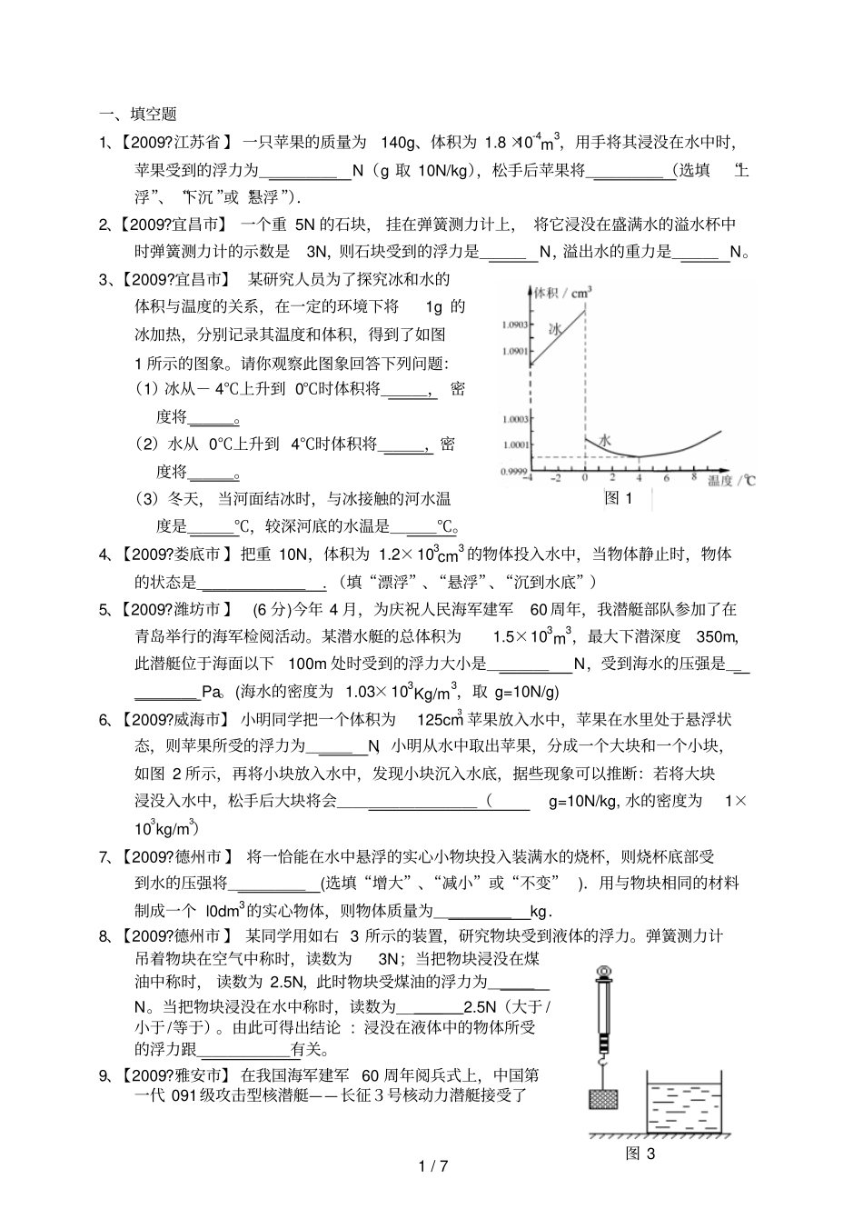 中考物理浮力压强_第1页