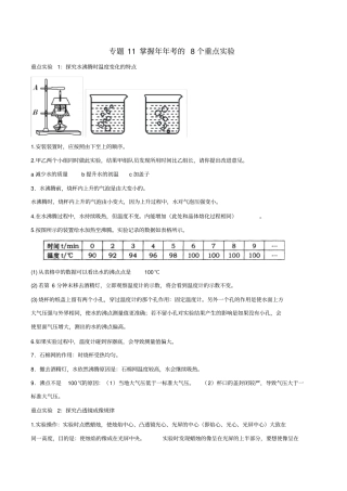 中考物理知识手册专题11掌握年年考的8个重点试验x