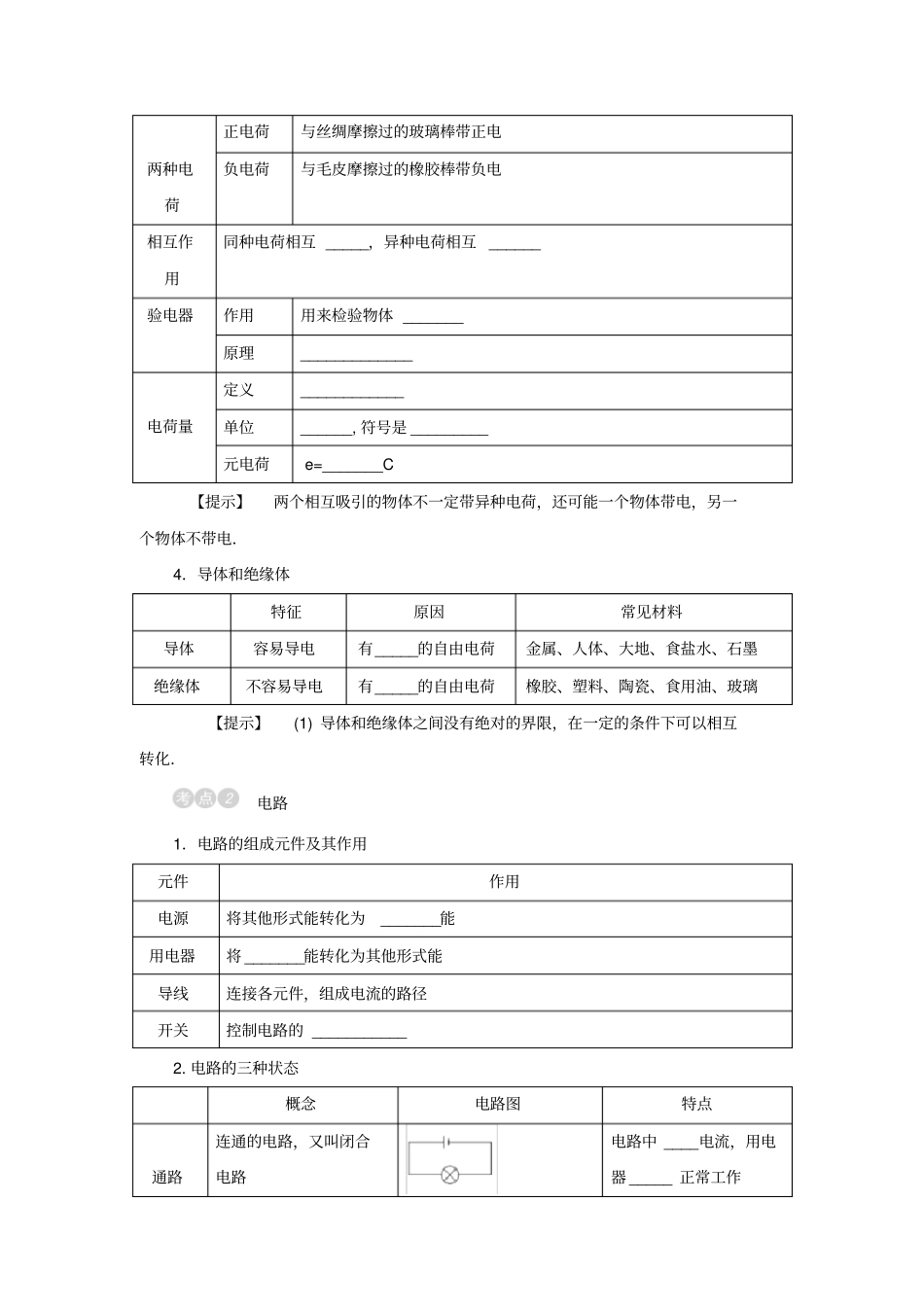 中考物理考点分类讲：第16讲电路电流电压电阻资料_第2页