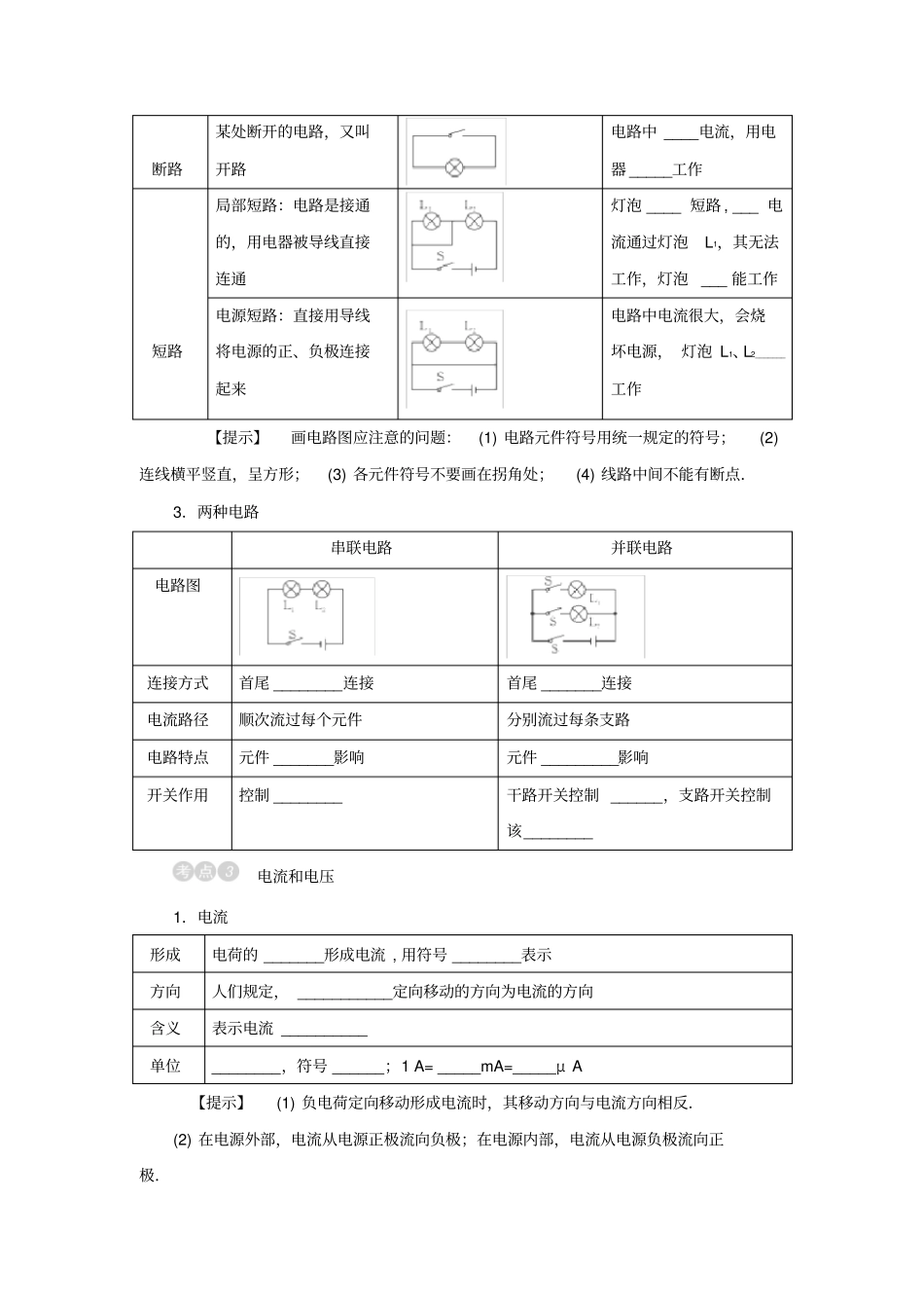 中考物理考点分类讲：第16讲电路电流电压电阻资料_第3页