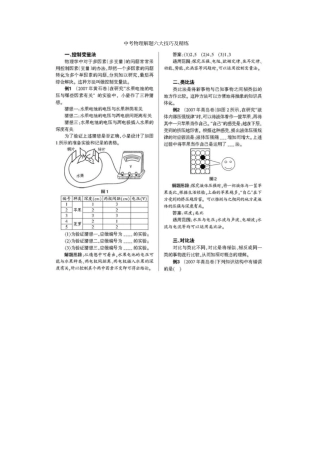 中考物理解题六大技巧及精练