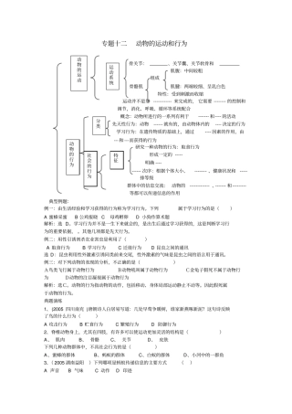 中考生物动物的运动和行为