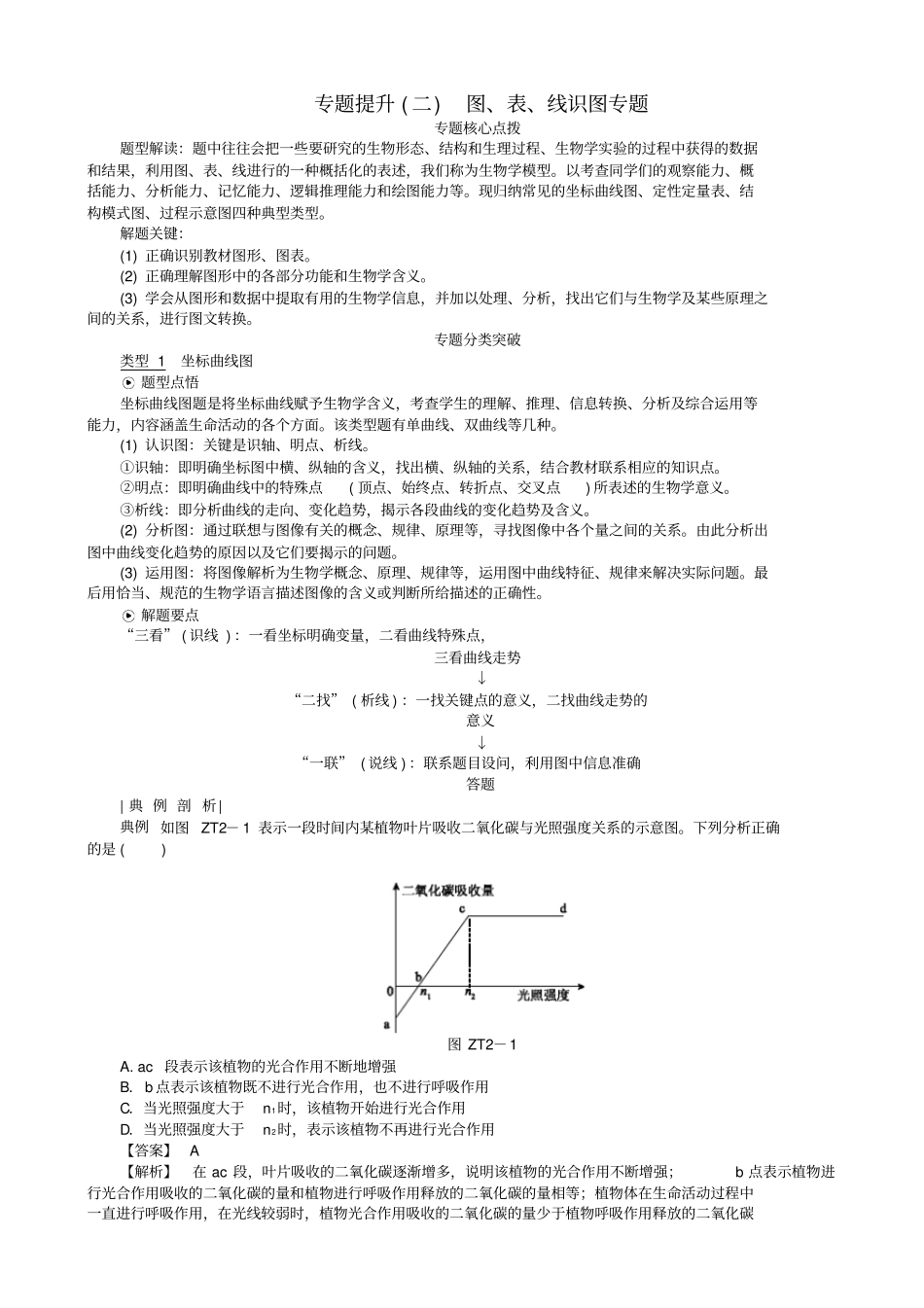 中考生物复习方案：专题提升二_第1页