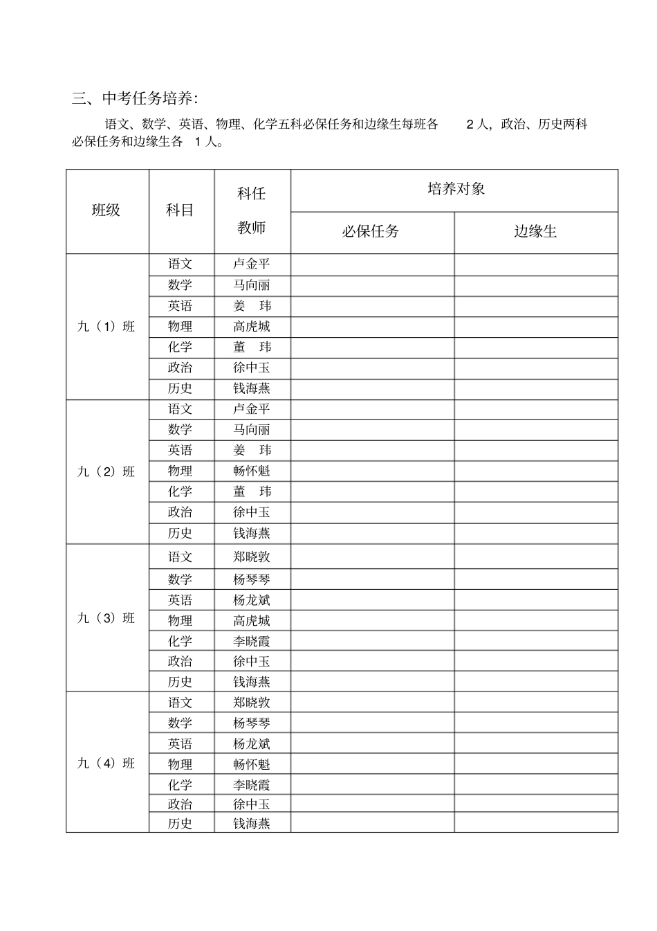 中考目标责任书_第2页