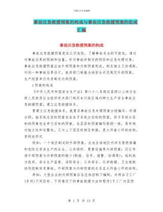 事故应急救援预案的构成与事故应急救援预案的组成汇编