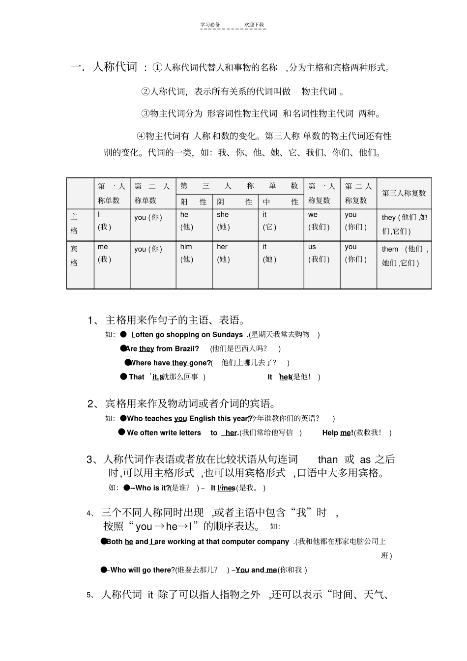 中考英语专项复习-代词_第3页