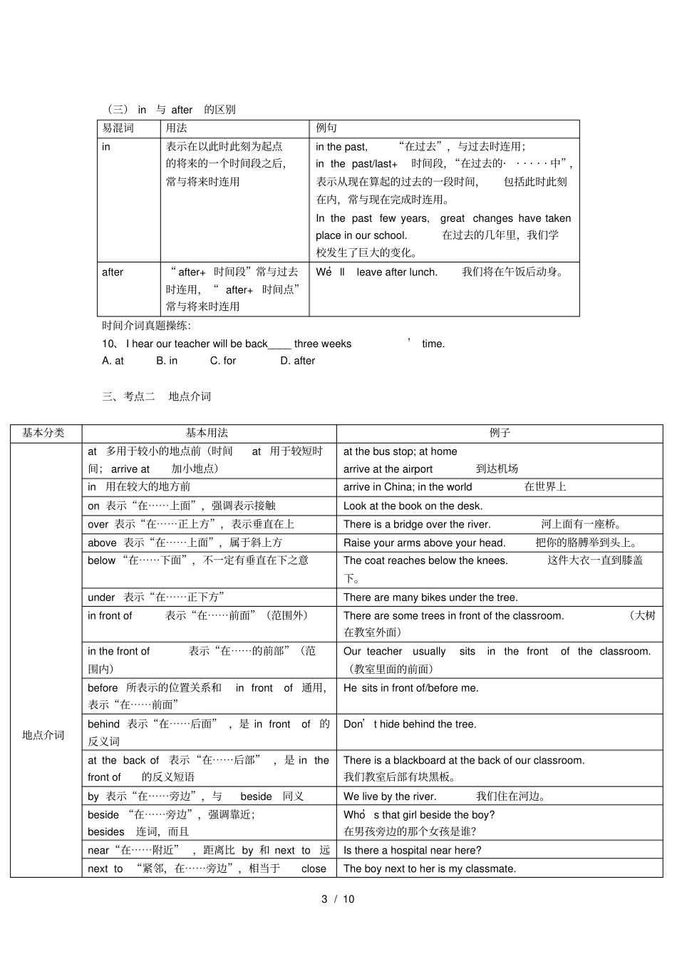 中考英语介词复习无答案_第3页