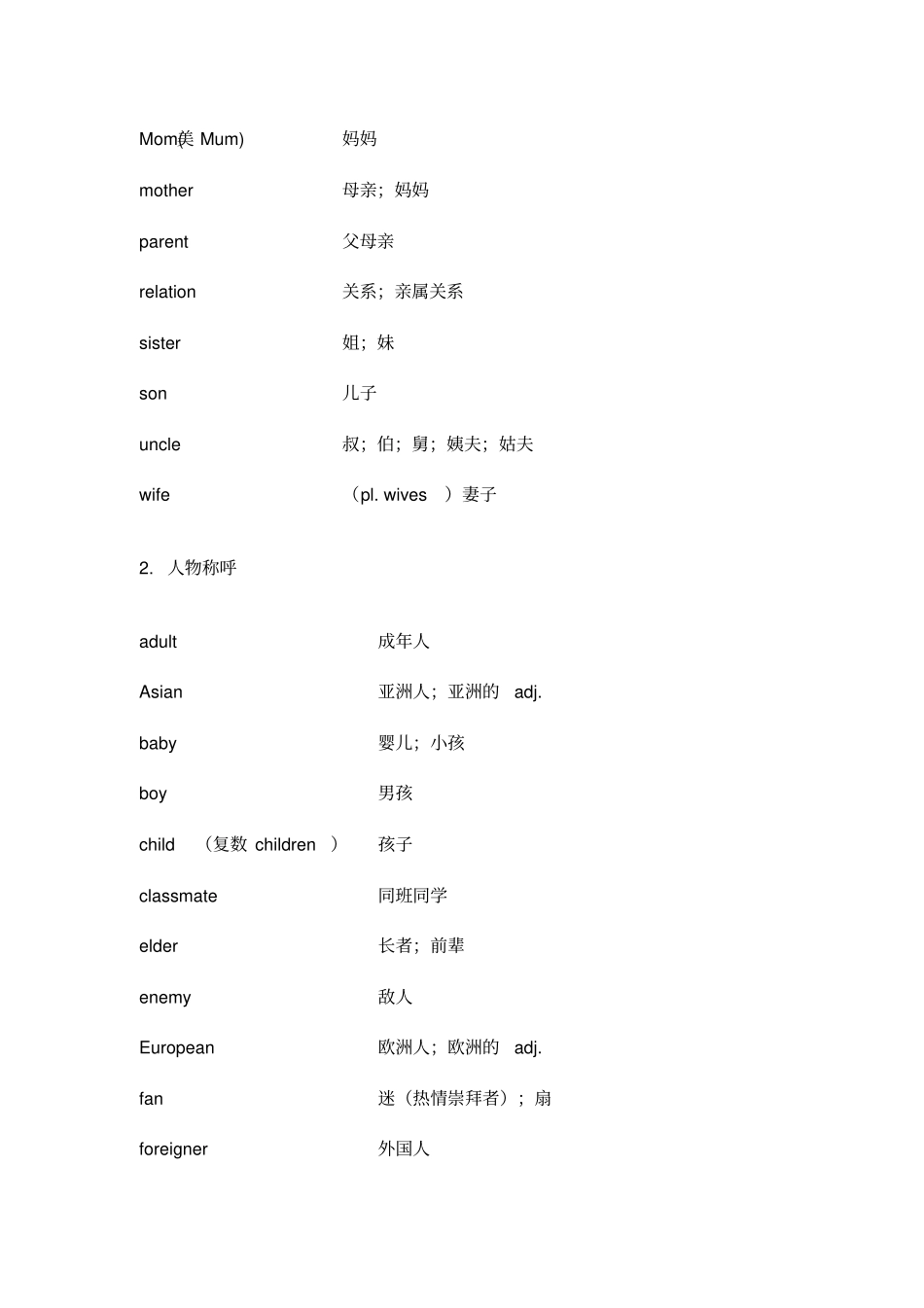 中考英语单词分类速记词_第2页