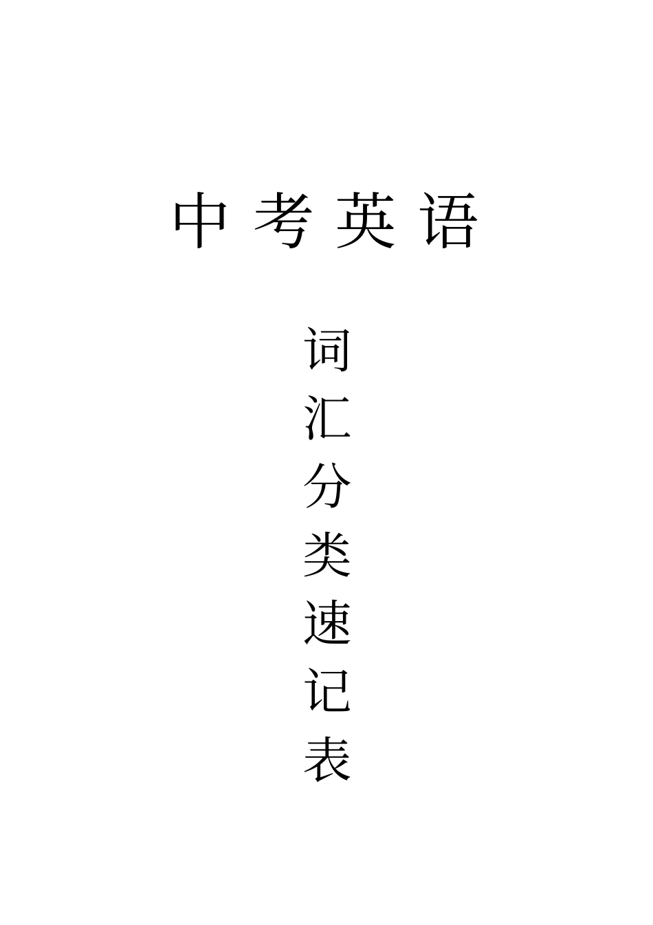 中考英语单词速记巧记宝典打印背诵版本_第1页
