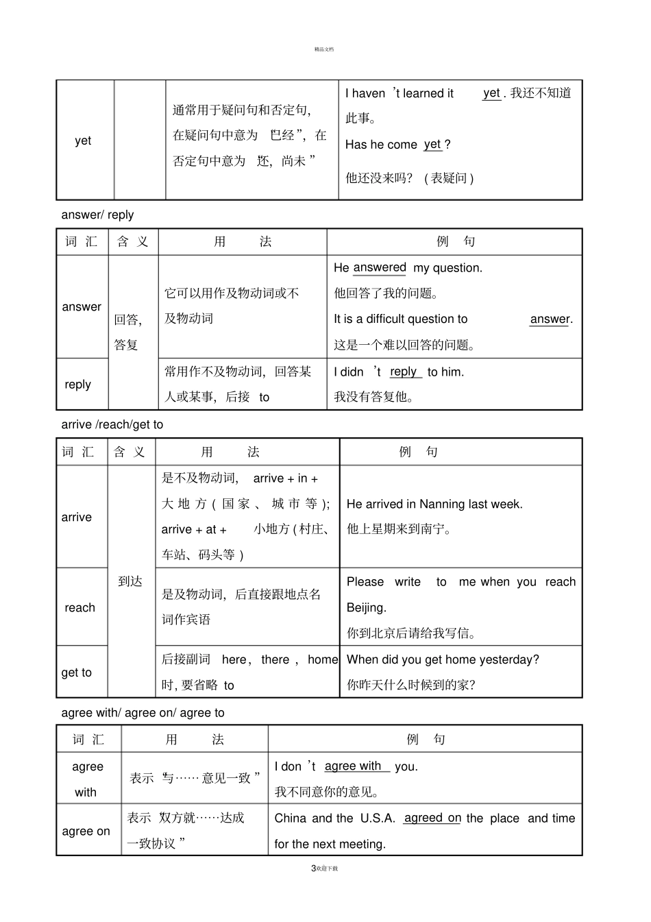 中考英语易混词汇辨析_第3页