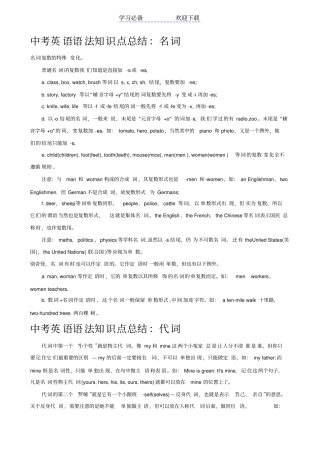 中考英语语法知识点总结
