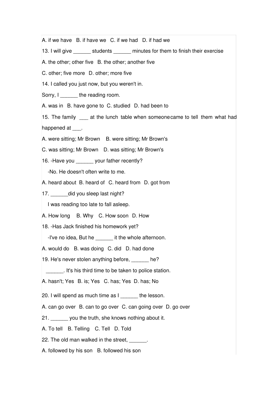 中考英语选择填空精编500题_第2页