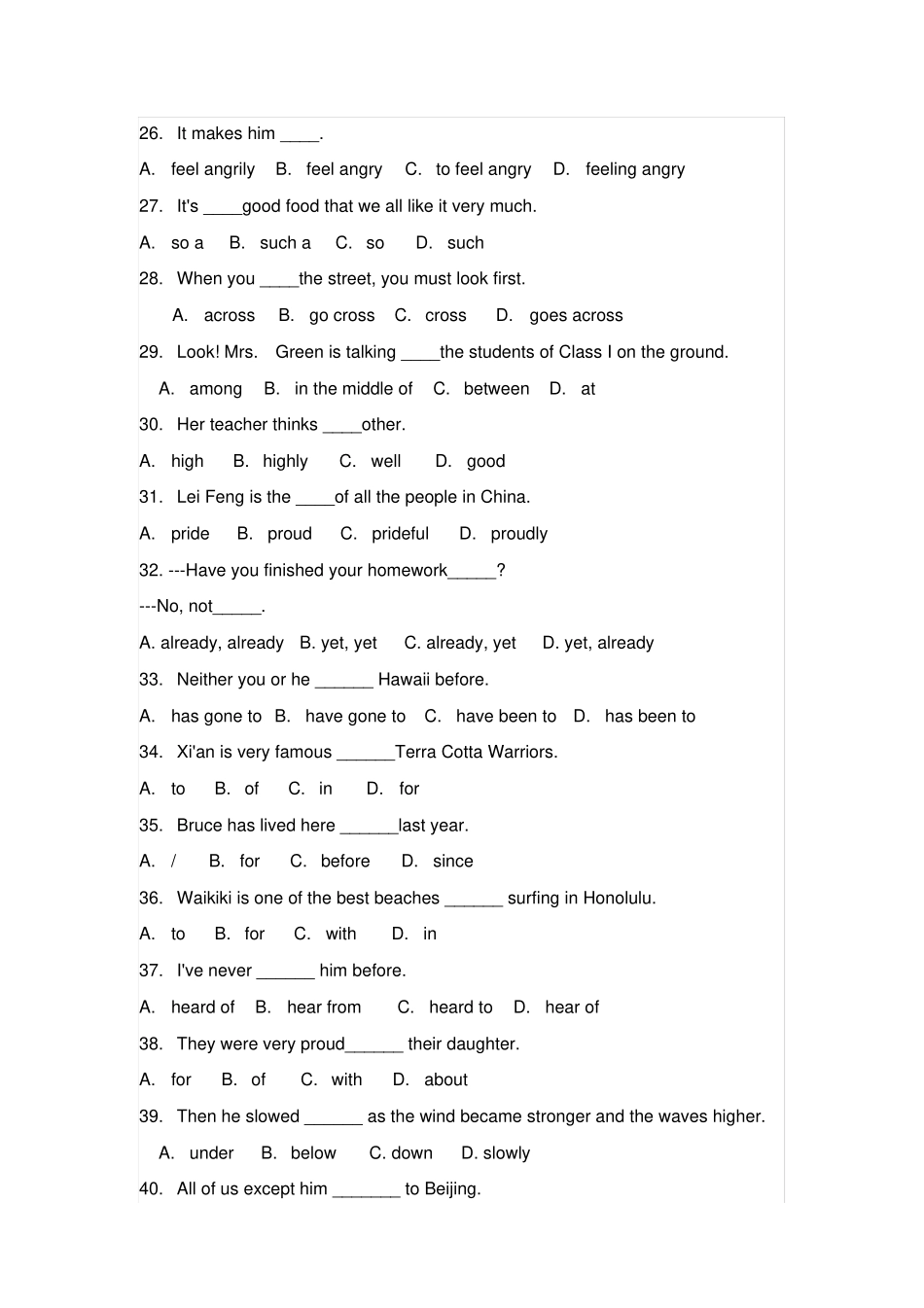 中考英语选择填空精编500题5_第3页