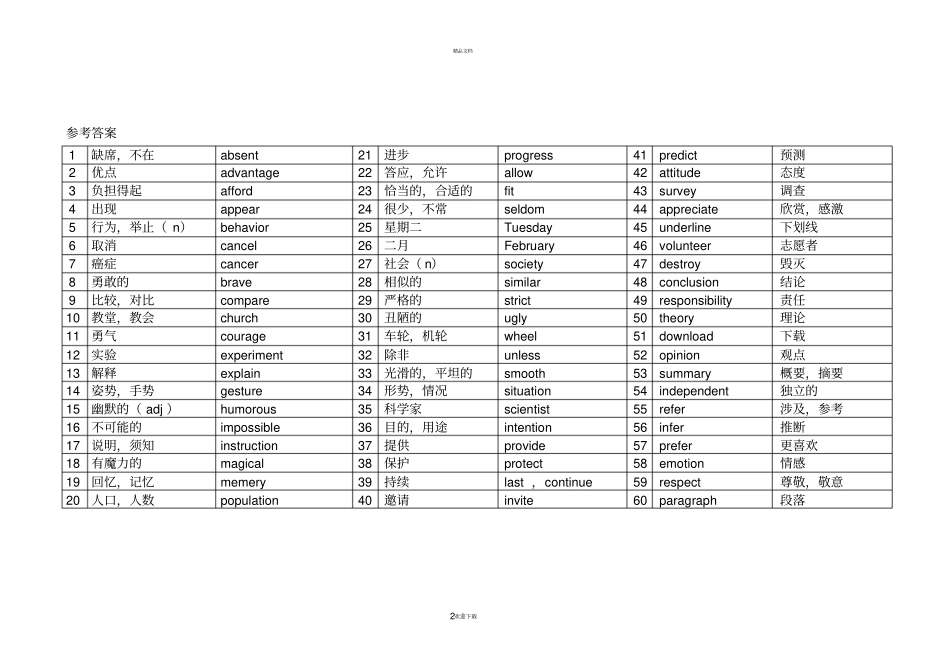 中考英语重点单词短语练习带答案_第2页