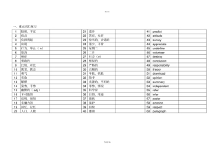 中考英语重点单词短语练习带答案