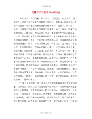 交警三严三实学习心得体会