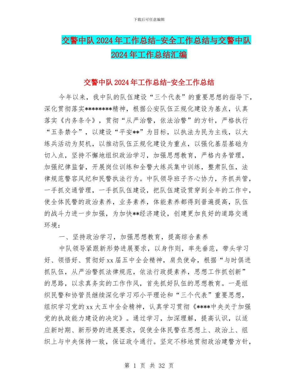 交警中队2024年工作总结_第1页
