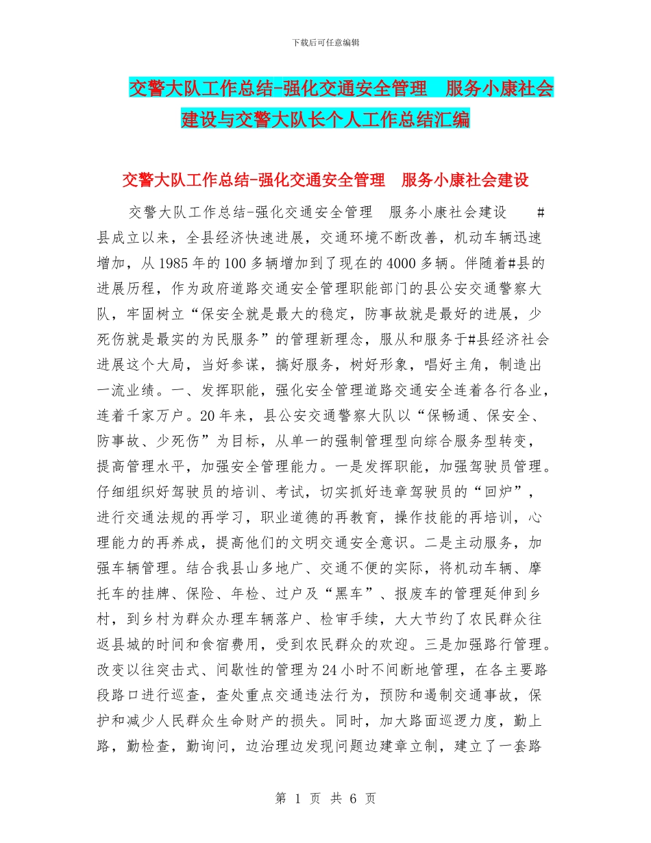 交警大队工作总结_第1页