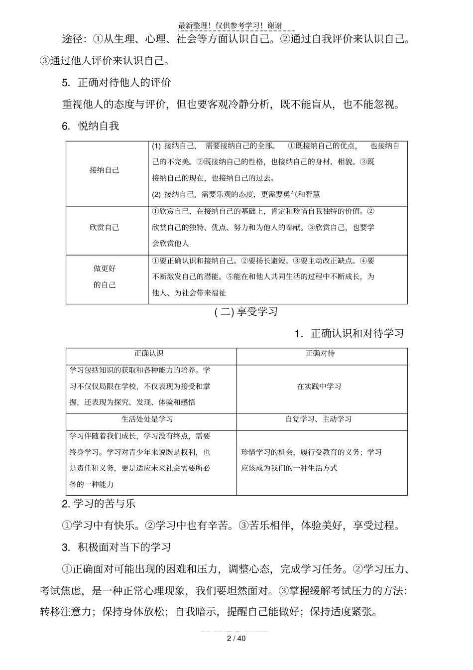 中考道德与法治总复习基础知识体系构建_第2页
