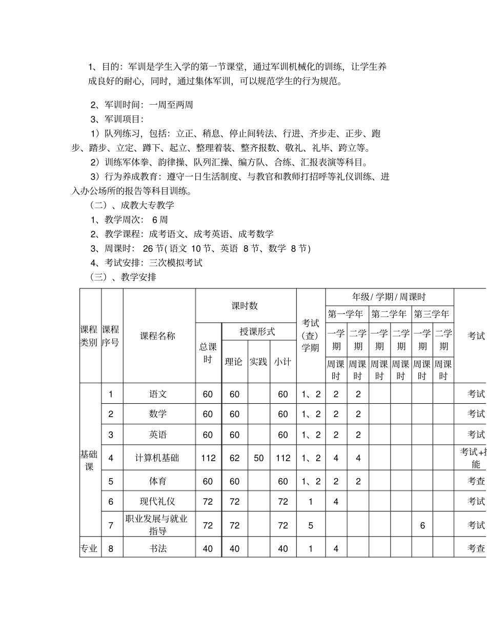中职学前教育专业教学计划三年制_第2页