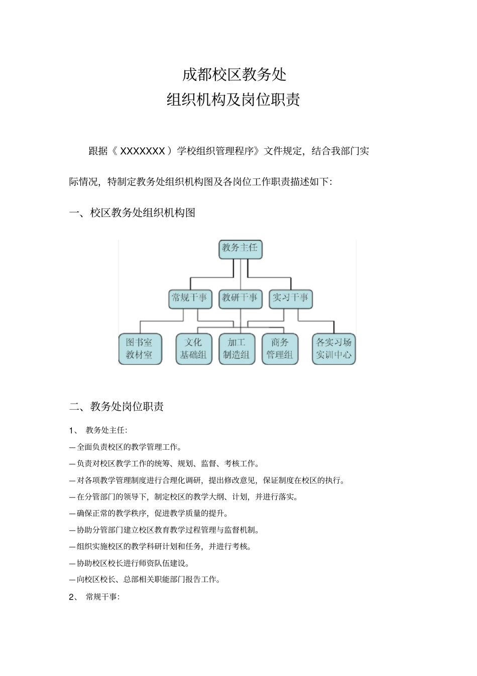 中职学校教务处岗位职责_第1页