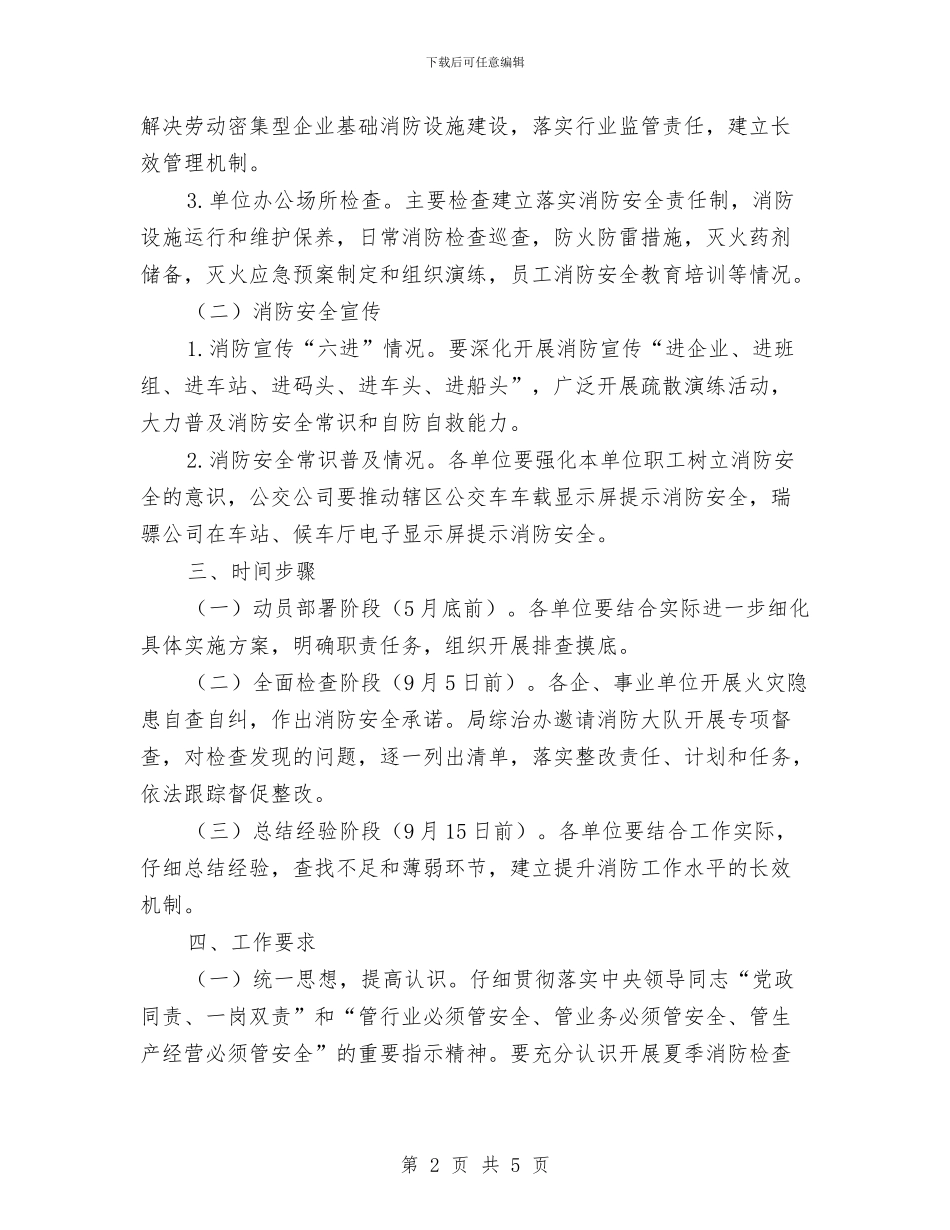 交通系统夏季消防检查工作方案与交通系统学习八荣八耻心得体会汇编_第2页