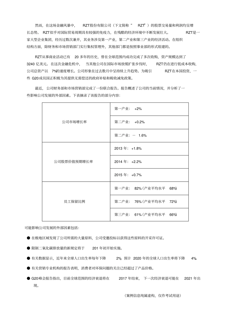 中英合作企业组织与经营环境试卷及答案_第3页