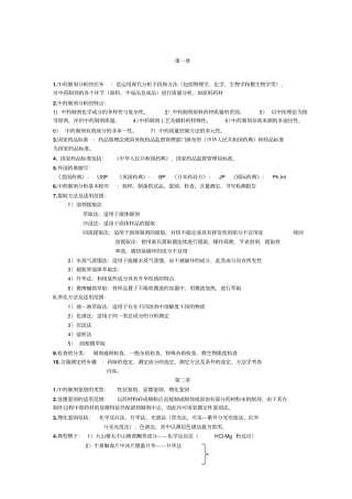 中药制剂分析重点