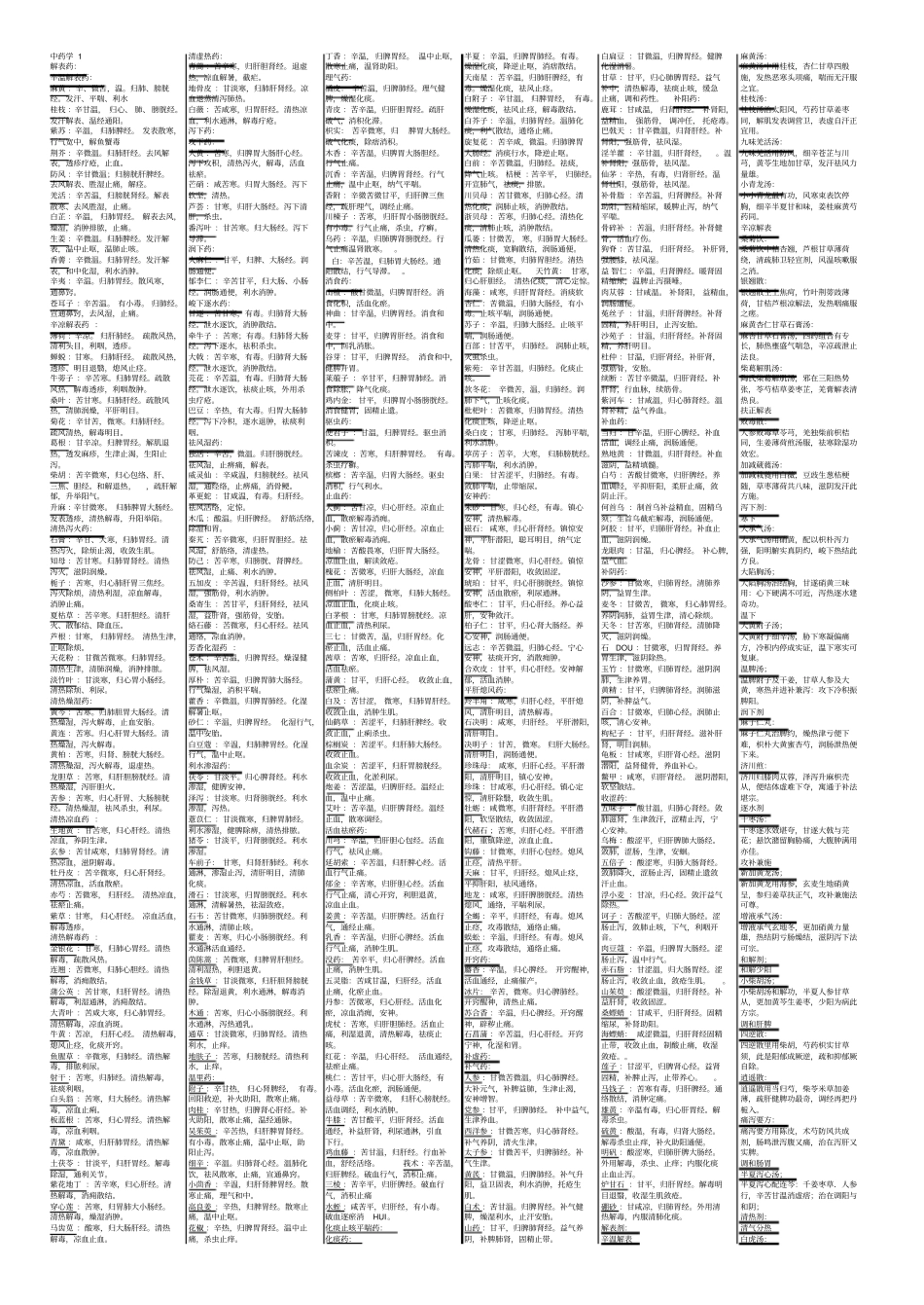 中药学考试必备知识点_第1页