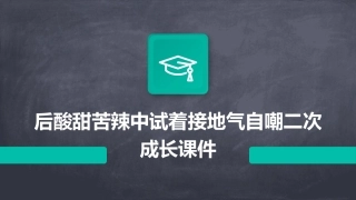 后酸甜苦辣中试着接地气自嘲二次成长课件