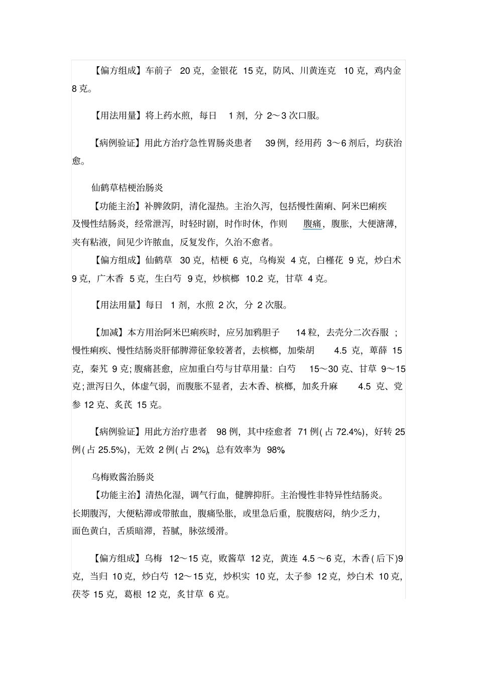 中药治疗结肠炎偏方大全汇总_第2页