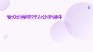 受众消费者行为分析课件