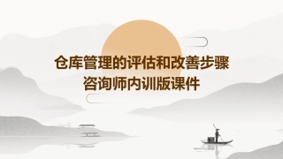 仓库管理的评估和改善步骤咨询师内训版课件